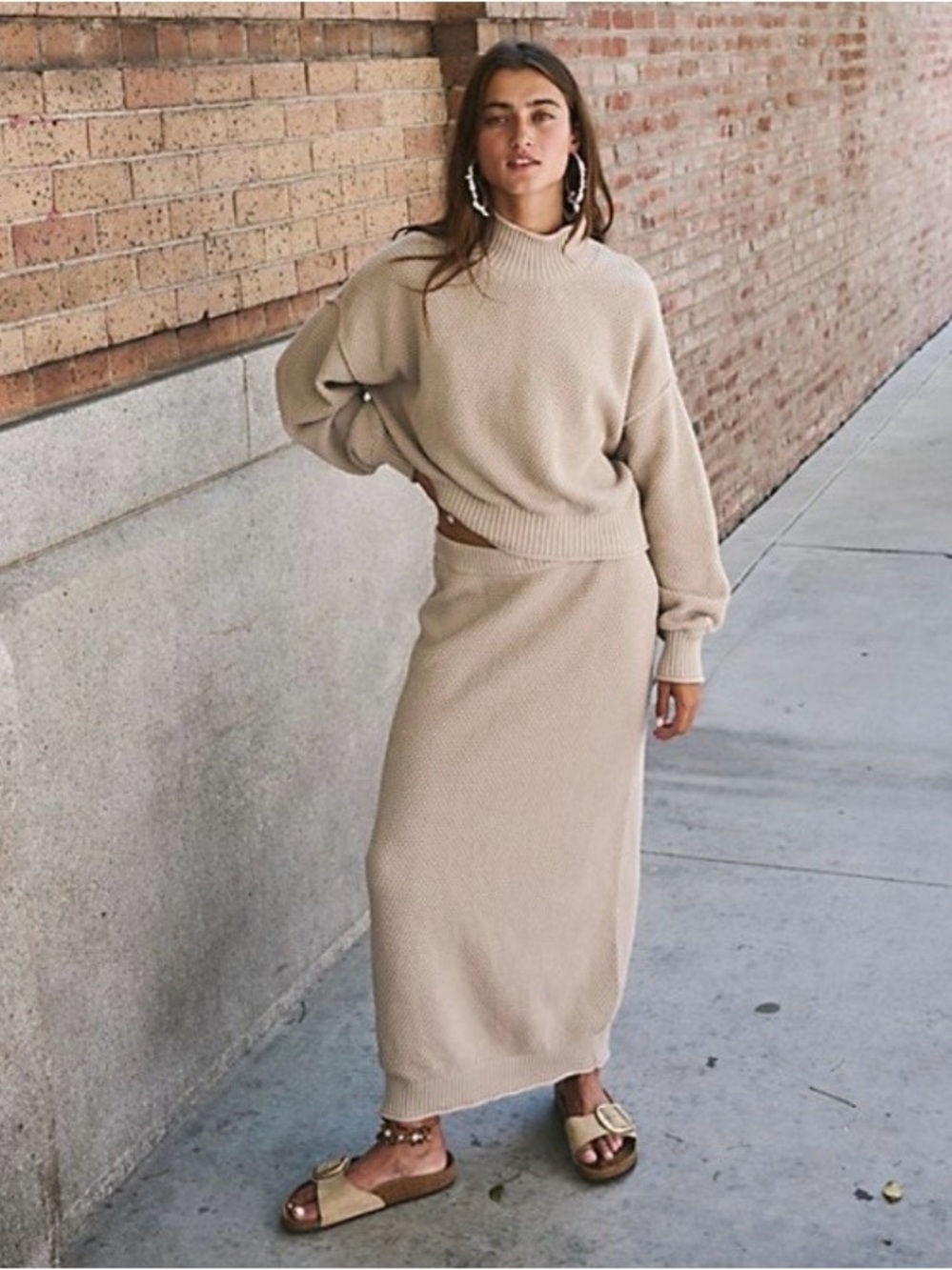 Free People Beach XL Hailee Sweater Skirt Set Slouchy, Oversized